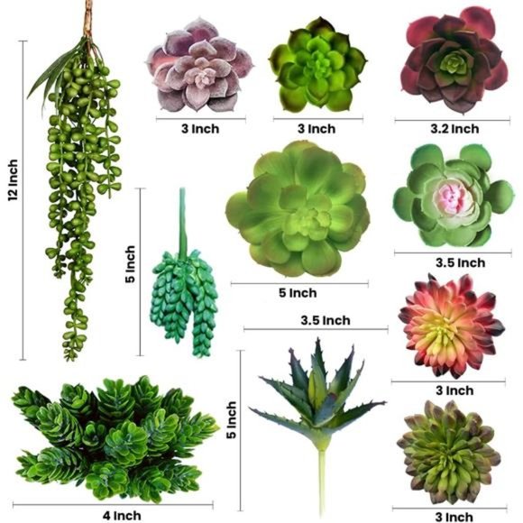 Succulents Plants Artificial 14Pcs Premium Artificial Succulents Unpotted Fake - Picture 5 of 6